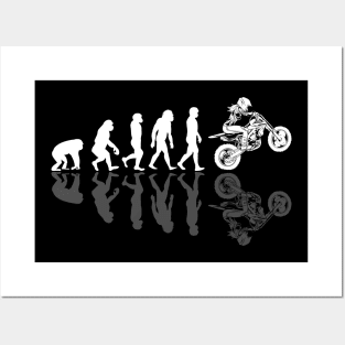 Motocoss Girl Woman Evolution Shadow Posters and Art